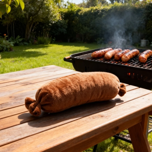 Pluszowa kiełbasa - grill zabawa - szablon krawiecki PDF